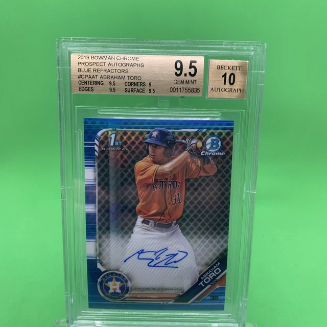 Abraham Toro 2019 1st Bowman Chrome Auto Blue Refractor #/150 BGS 9,5/10 Astros