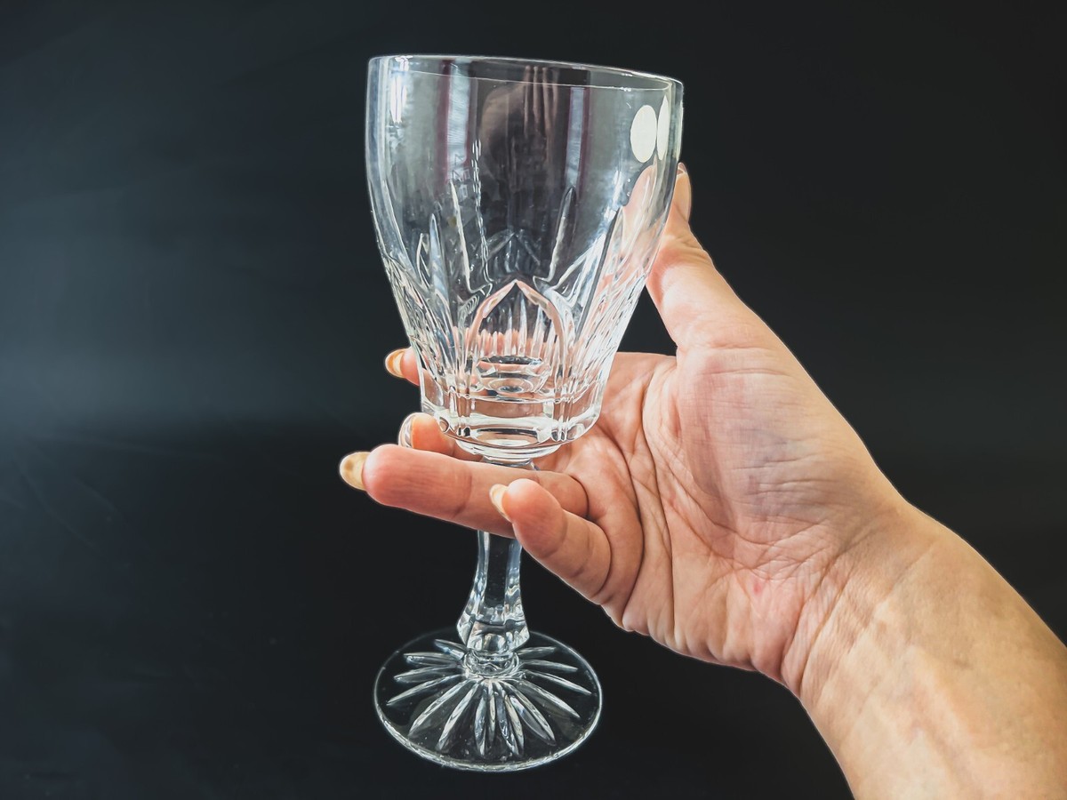 Rare Set of 6 Vintage Russian Crystal Wine Glassware - Hand Carved