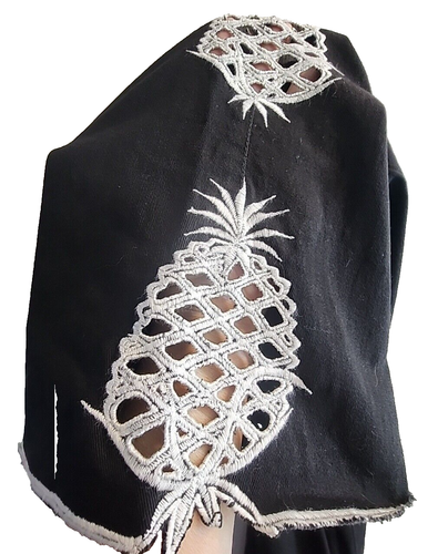 Pantalones de piña Tamara Catz negros bordados laterales recortados 6 medianos 30x30 - Imagen 7 de 11