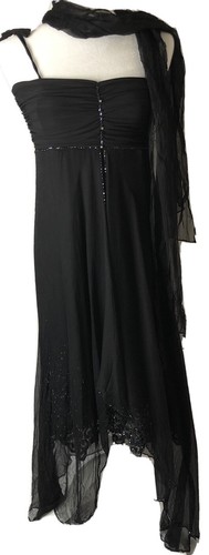 Neu mit Etikett Amanda Adams Couture schwarzes Kleid HANDPERLEN Reitsport MED Party wunderschön - Bild 9 von 12
