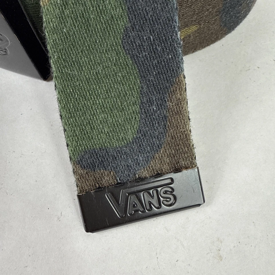 "Cinturón de tela de lona camuflaje Vans ajustable con hebilla a presión logotipo hasta 38""" Foto 4 de 4
