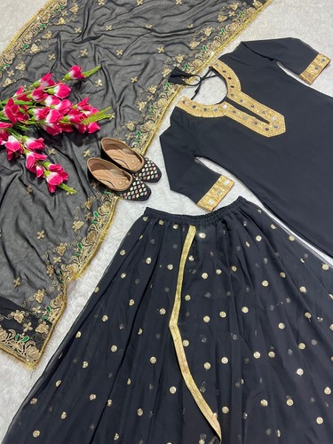 DRESS BOLLYWOOD SUIT PAKISTANI INDIAN WEDDING DHOTI TOP SALWAR KAMEEZ PARTY WEAR - Picture 6 of 15