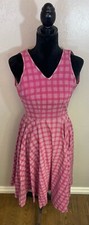 Vintage Handmade Dress Women Size Small fits 2-4 Pink White Blouson Made in USA