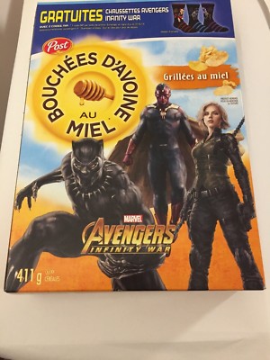 2018 Avengers Infinity War Empty Cereal Box BLACK WIDOW PANTHER