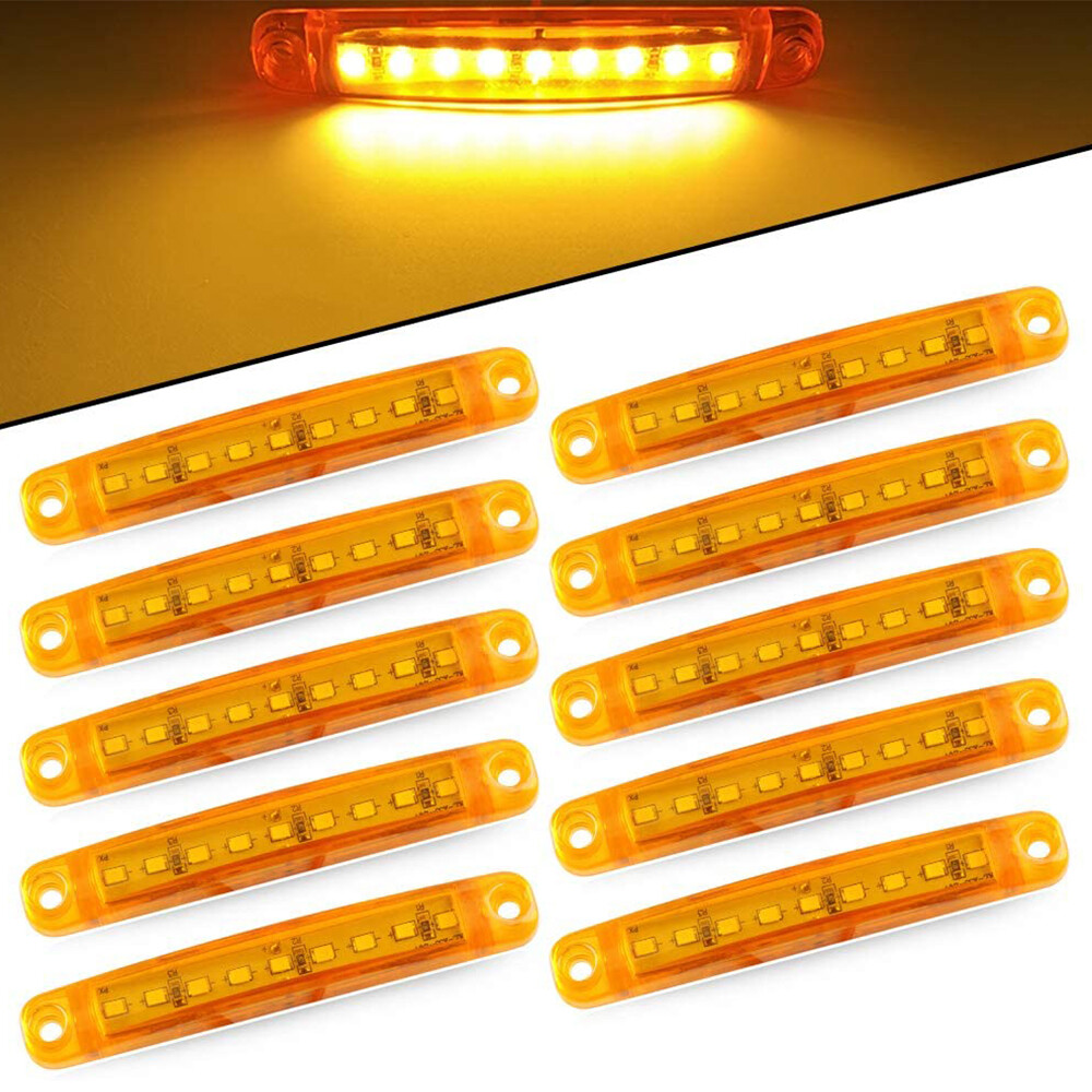 12V Amber Yellowa LED Side Marker Clearance Light Car Truck Trailer UniversalA