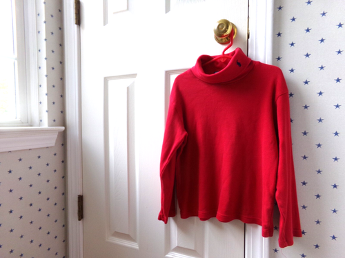 Vtg RALPH LAUREN Boys Size 6 TURTLENECK Shirt Red POLO 100% Cotton Solid Classic - Picture 3 of 14