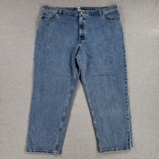 Basic Editions 46x32 Blue Jeans Classic 100 Cotton Denim Heavy Weight Work Pant