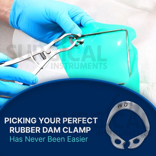 3 Pcs Endodontic Rubber Dam Clamps #W0 Stainless Surgical Dental German Grade - Picture 4 of 7