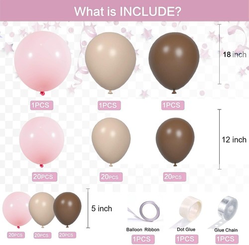 Teddy Bear theme Balloon Arch Kit Light Pink beige Tan and Brown Globos cream... - Picture 2 of 7