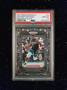 2022 Panini Prizm Monopoly Black Icons #53 Anthony Edwards PSA 10 💎 🐜 