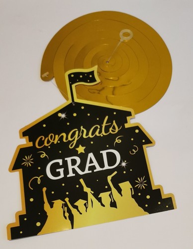 Graduation Party Decorations 30pc Hanging Spirals Black Gold and Silver - Picture 8 of 17