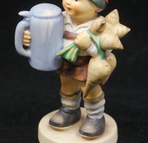 VINTAGE GOEBEL, HUMMEL FIGURINE No. 87, FOR FATHER, TMK-3, BOY w BEER, TURNIPS - Picture 3 of 6