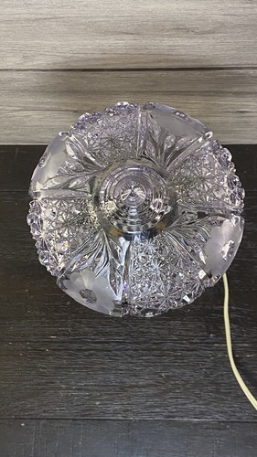 Antique McKee Daisy & Buttons Electrolier Glass Boudoir Table Lamp Purple Dome - Picture 24 of 24