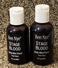 Lot Of 2 Ben Nye Stage Blood 2 fl oz / 59 ml Zesty Mint Flavor fake blood