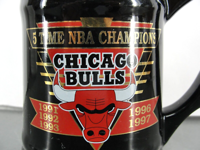 CHICAGO BULLS 5 TIME NBA CHAMPIONS COFFEE CUP MUG STEIN LIMITED