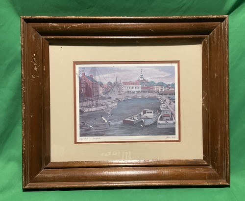 VTG John Moll City Dock Annapolis Print 14.5” X 17.5” Framed - Picture 2 of 16