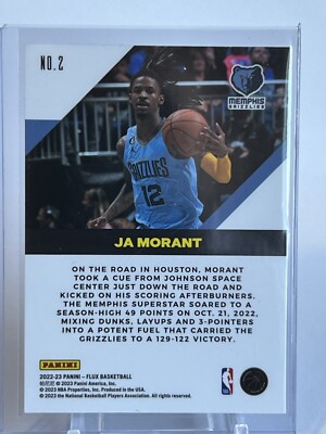2022-23 Panini Flux NBA Ja Morant FLOW MOTION #2 Memphis Grizzlies