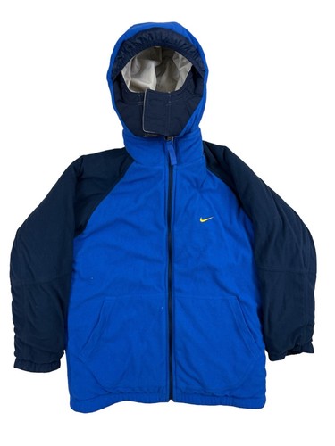 Vintage Y2K Nike Reversible Hooded Fleece Blue Jacket Coat Boys Sz L (14-16) - Picture 7 of 8