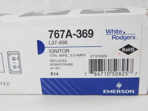 OEM White-Rodgers Emerson Furnace Ignitor 120 volt 60Hz 5.0Amps P/N: 767A-369 - Picture 8 of 8