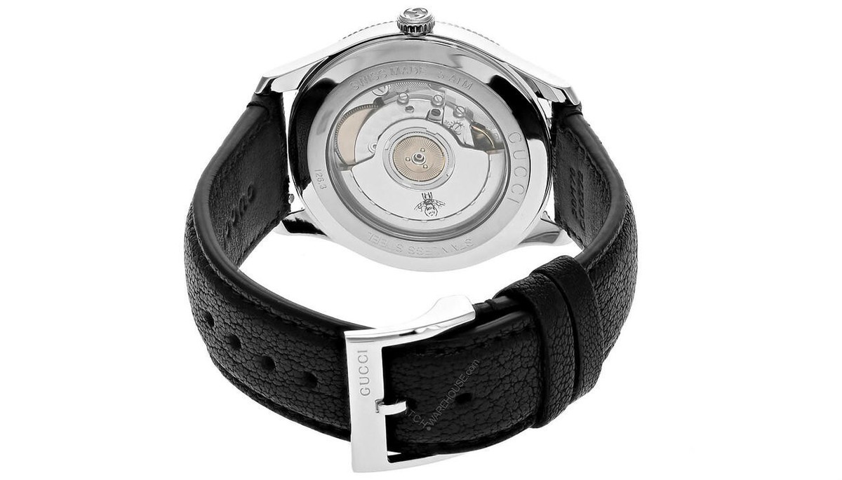 Gucci G-Timeless Auto 40mm Black Dial Leather Men's Watch YA126365