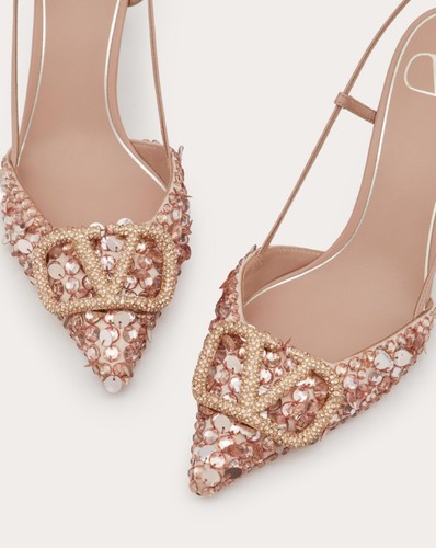 VALENTINO VLogo Signature Slingback Pump 3D Embroidery 80mm -BNWT- RRP$ 3,050AUD - Picture 3 of 10