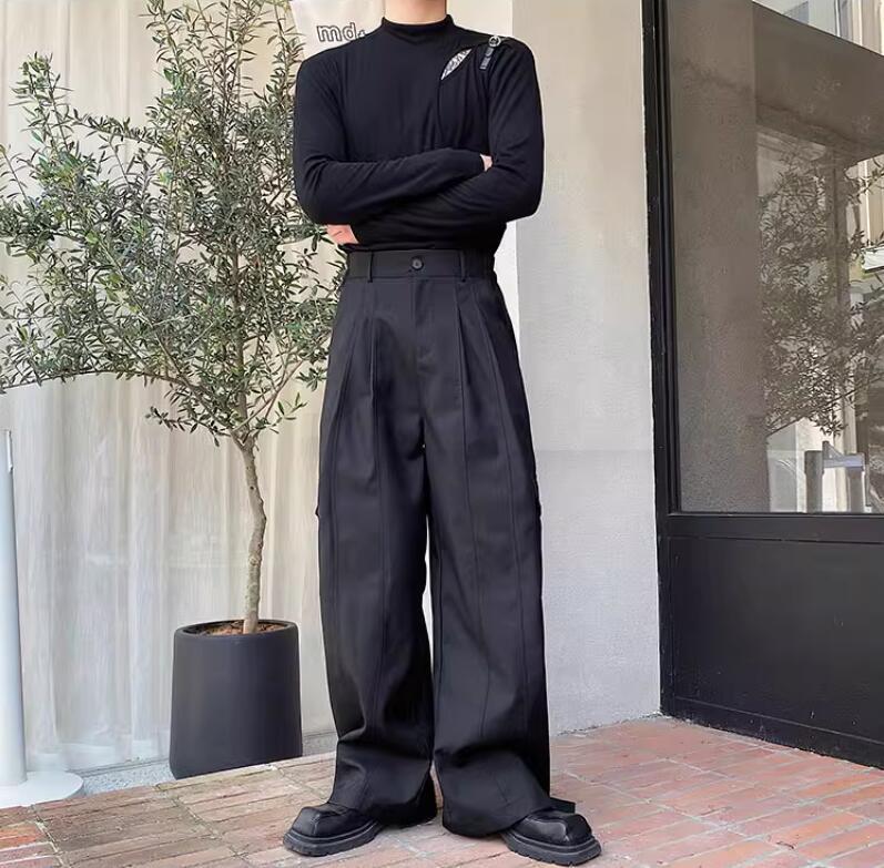 pleated dress pants out of style High-Rise Wide-Leg Pleated Dress Pants for Tall Women in Black 16 / Tall / Black