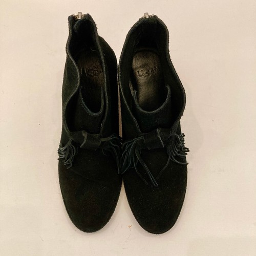 UGG Corin Suede Fringe Ankle Boot Women's 7.5 EU 38.5 Block Heel Back Zip NWOT - Picture 6 of 13