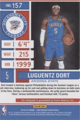 2019-20 Panini Contenders - Luguentz Dort #157 for sale | eBay