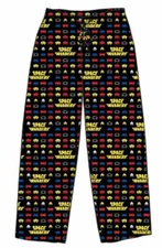 SPACE INVADERS Black 100% Cotton ADULT Sweat Lounge Pants NEW Small S