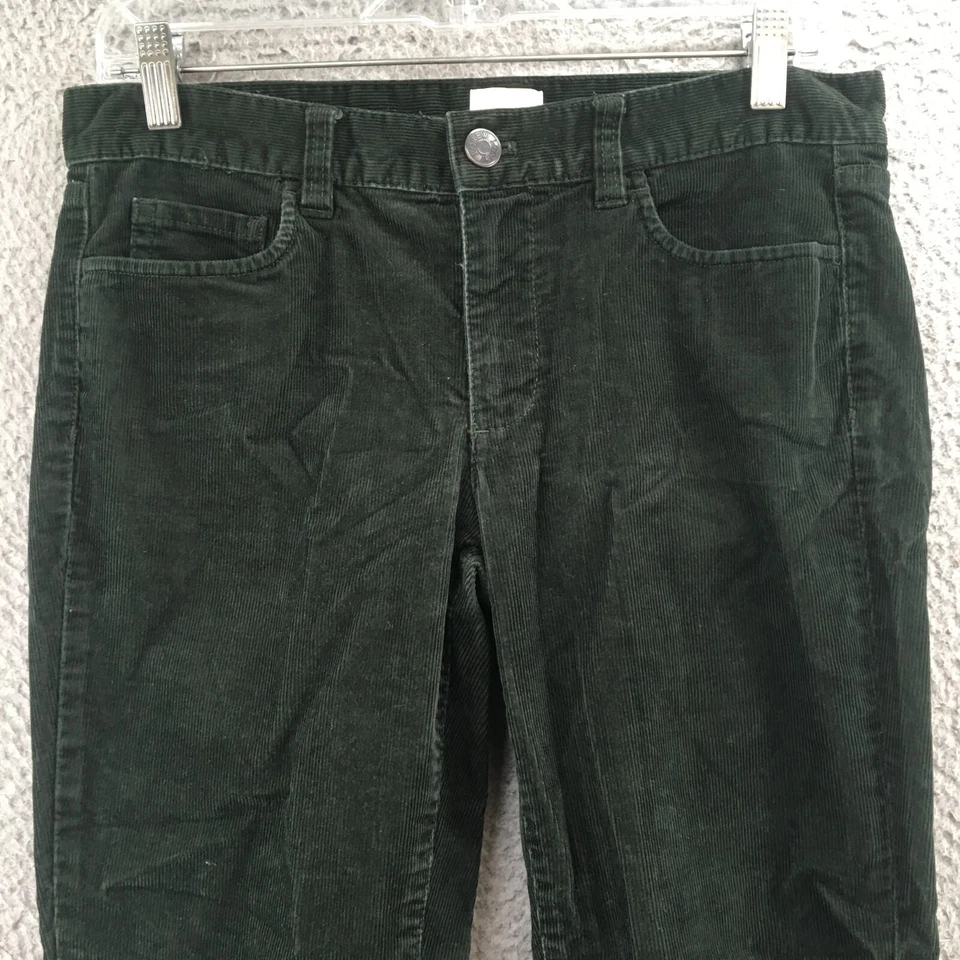 Pantalones de pierna cónica J.Crew para mujer 28S (real 31X26) verde pana cremallera elástica Foto 2 de 4