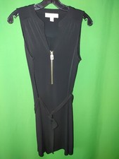 1393) MICHAEL KORS x-small black polyester knit straight fit above knee dress 