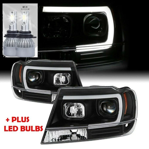FLEETWOOD DISCOVERY 2010 2011 BLACK PROJECTOR HEADLIGHTS HEAD LAMPS LED RV