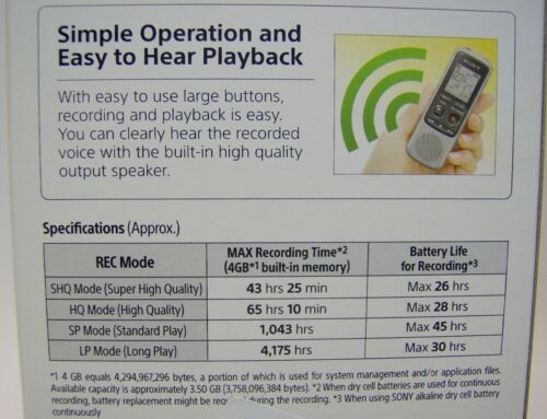 Digital Voice Activated Recorder, 4GB Sony Audio mp3, Built-in mic & speaker VOR - Picture 3 of 8