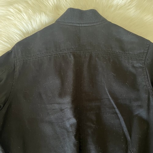ASOS Black Oversized Ma1 Denim Bomber Zip Up Jacket Cotton Size XXS - Picture 6 of 9