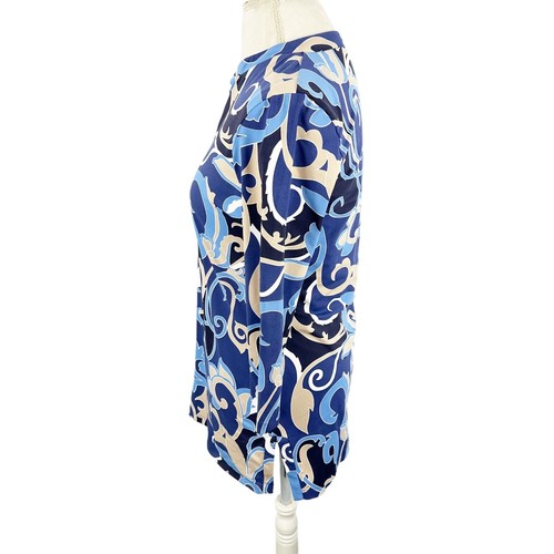 J. McLaughlin Blue Paisley Tunic Top Catalina Cloth V-Neck Resort Chic Size S - Picture 6 of 7