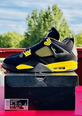 Nike Air Jordan 4 Yellow Thunder Size 13 Max Zoom Chicago Cement Bred SB Black 3