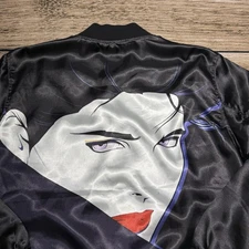 HUF x Nagel Jacket Mens XXL Black Reversible Snap Satin Flight Streetwear Retro