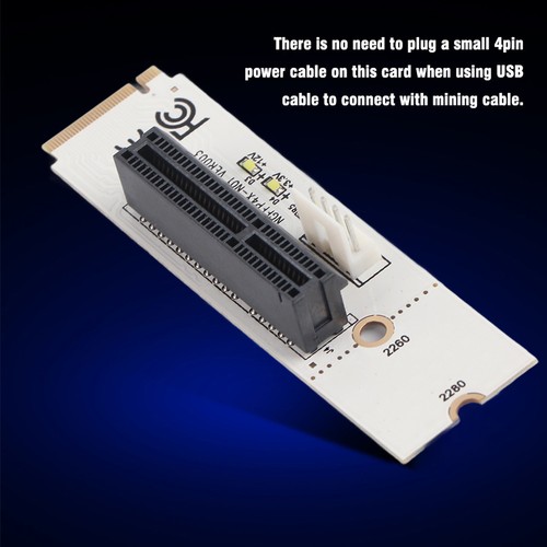 NGFF M.2 Key M To PCI-E Express 4X Riser Card Adapter W LED Voltage Indicato NEW - Afbeelding 11 van 12