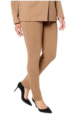 Tailored by Susan Graver Women's Smart Ponte Slim Leg Trouser Mocha