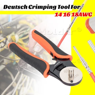 WINHOLDER Deutsch Crimping Tool 14 16 18 AWG for Closed–barrel Crimper D-Sub Connectors