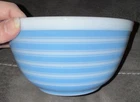 Pyrex Vintage 1.5 Quart Blue Striped Mixing Bowl Rainbow Stripe 402 Rare