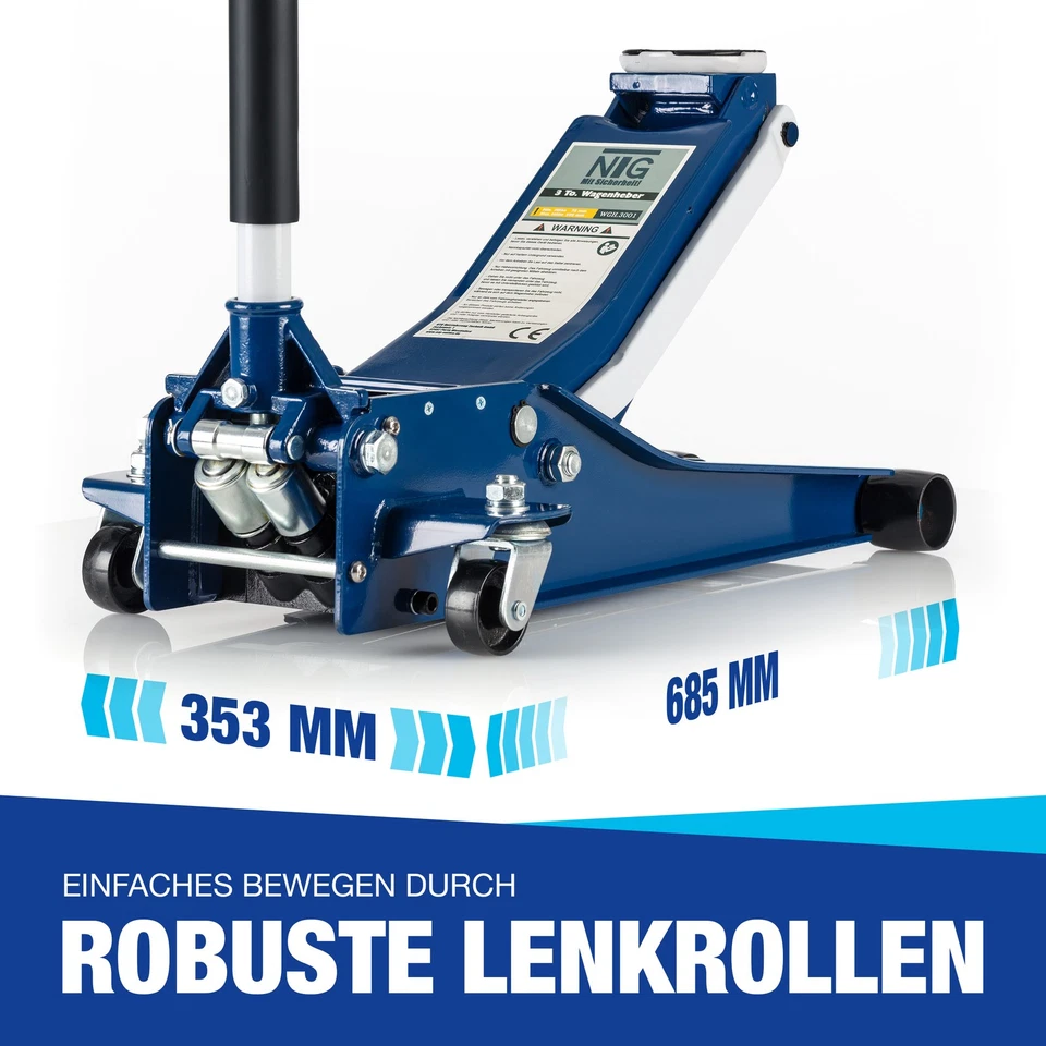 Hydraulischer Wagenheber Rangierwagenheber 3to 3000kg 75-505mm KFZ PKW Werkstatt - Bild 4 von 4