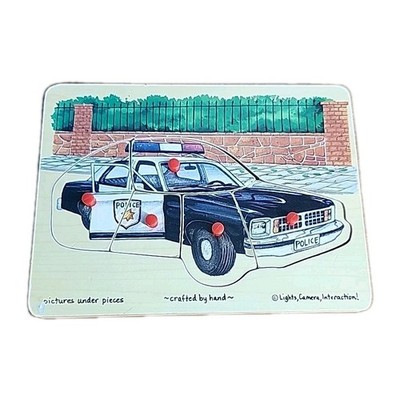 Melissa & Doug Puzzle Police Car # 187 '' Petite Pegs'' Ages 2- 5