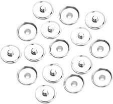 GSHLLO 50 Pcs Snap Button Base Trays Press Stud Button Fasteners Cabochon Pendan