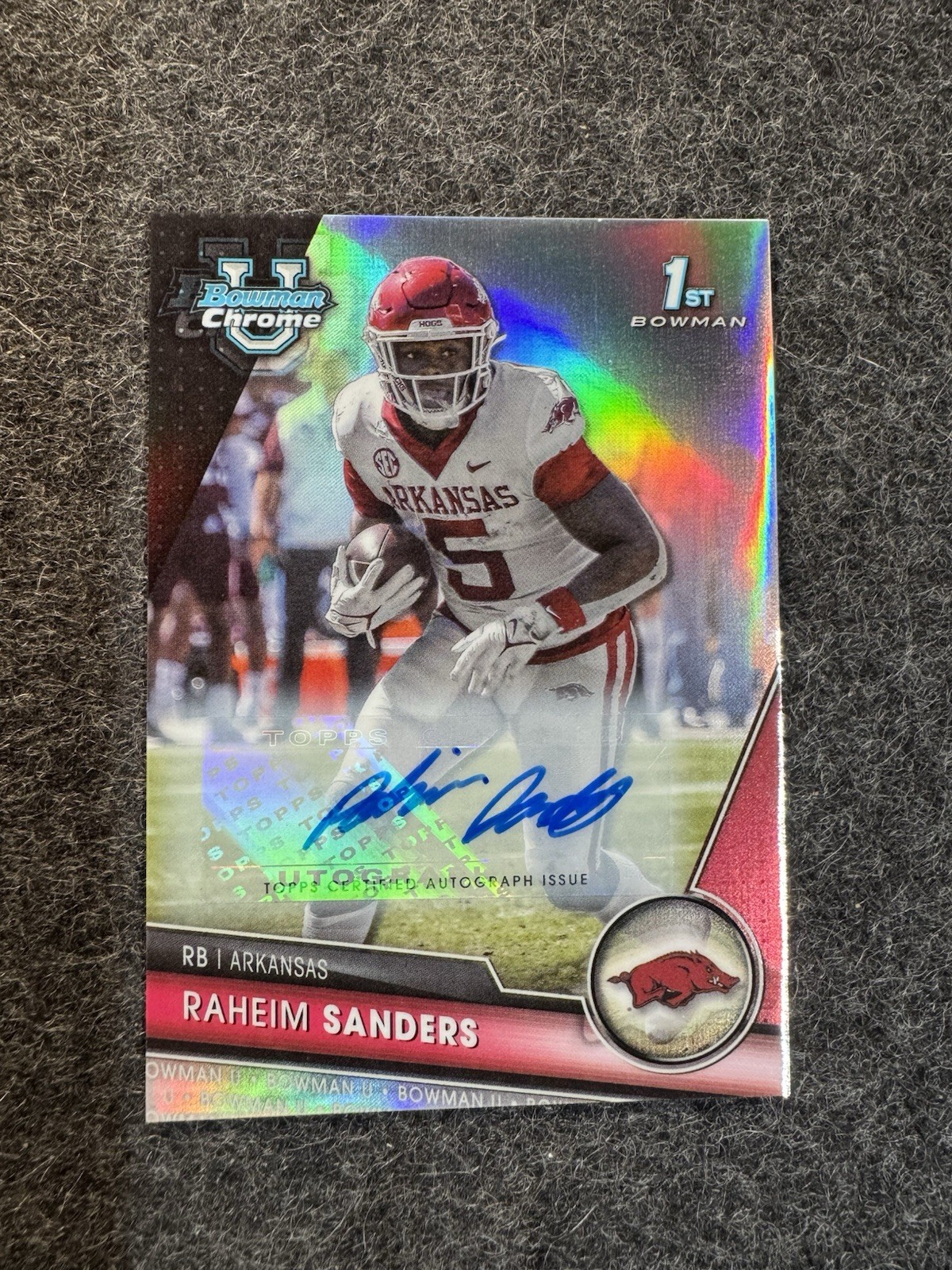 2023 Bowman U Chrome Refractor Auto Raheim Sanders #/499 1st RC Rookie #24