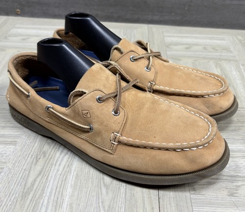 Sperry Authentic Original 2 Eye Boat Shoe Sahara Brown Leather Women 6.5 M 