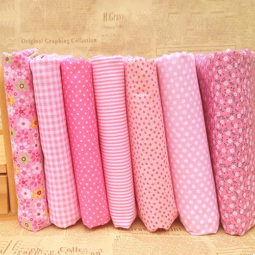 7 Pcs/ensemble Tissu en Coton à Motif Floral Assorti DIY Imprimé Patchwork Tissu de Couture Quilting 250x250mm