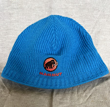 Mammut Beanie M&uuml;tze blau Einheitsgr&ouml;&szlig;e gef&uuml;ttert Fleece-Innenband Logo