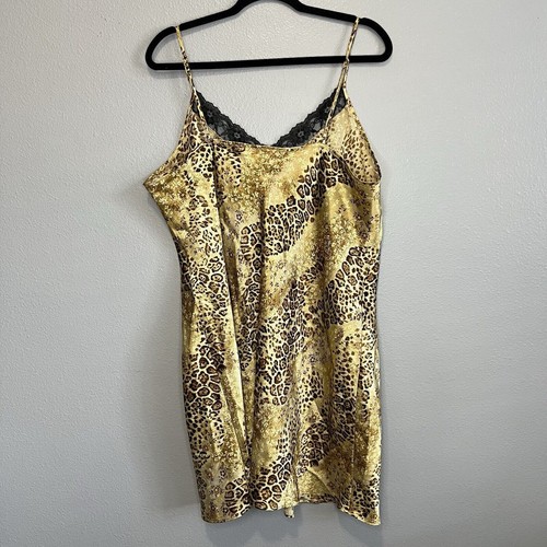 Vintage Expressions California Dynasty Leopard Nachthemd XXL Spitze Dessous Kleid - Bild 3 von 7