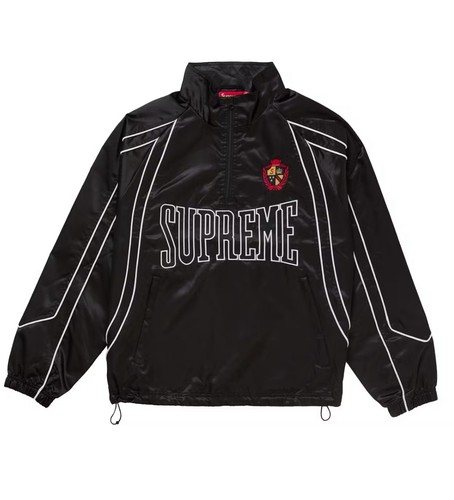Supreme Satin Piping Pullover Black SS25 Size Large
